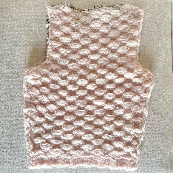 NWT ACNE STUDIOS Distressed Crochet Sweater Vest in Pink Size XS - Picture 5 of 5